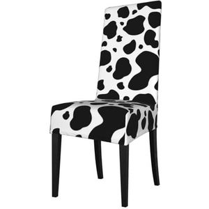 KemEng Koeienhuid melk koe print, stoelhoezen, stoelbeschermer, stretch eetkamerstoelhoes, stoelhoes voor stoelen