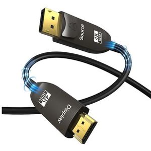 ALcorY 4KDP-HDMI2.0 optische vezelkabel 4K60Hz ingebedde technische kabel audio monitoring HD-kabel (kleur: H, maat: 30 meter)