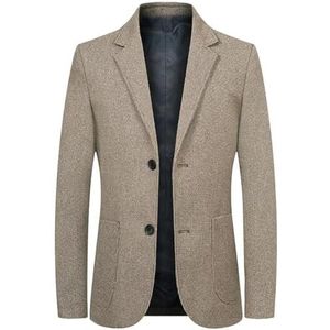 Pegsmio Mannen Herfst Zakelijke Blazers Jassen Casual Jassen Lente Slim Blazers, Kaki, XL