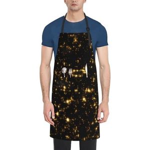 ZhaoYuGoods Camo Woodland Camoflage schorten met zakken voor vrouwen en mannen, stijlvolle kookschorten voor keuken, tuinieren, salon, ideale print schort, Goud Zwart, Eén maat