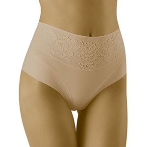 Wolbar Dame Miederslip Shapewear Gebloemd Hoge tailleband WB438, beige, M