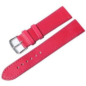 LUGEMA 10 Kleuren Band Horloge Lederen Horloges Band 12 Mm 14 Mm 16 Mm 18 Mm 20 ​​Mm 22 Mm 24 Mm Compatibel Met Vrouwen Mannen Horlogebanden Effen Kleur Horloge Riemen (Color : Hot Pink, Size : 12mm