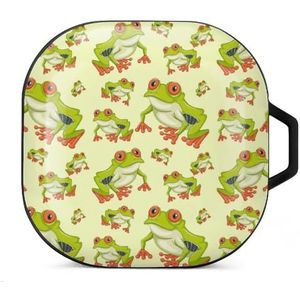 Red Eyed Frog Oordopjes Hoesje Compatibel met Samsung Hard Shell Beschermhoes Zwart-Stijl