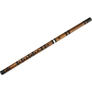 Chinese traditionele 2-delige fluit handgemaakte bruine prachtige bamboefluit houtblazersinstrument Bamboefluit Traditionele Muziekinstrumenten (Color : E)