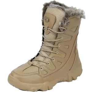 Suwequest Winter Mannen Laarzen Warm Sneeuwlaarzen Mannen Sneakers Enkellaarsjes Outdoor Desert Combat Laarzen, Kaki, 43.5 EU