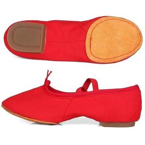 Balletschoenen doek natuurlijk leer ballet dansschoenen voor vrouwen middenhak zachte jazz salsa dansschoenen sneakers voor meisjes yoga schoenen ballet slippers voor vrouwen volwassenen (kleur: 1 cm