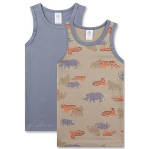 Sanetta Jongensonderhemd (dubbelpak) groen | Hoogwaardig en duurzaam onderhemd voor jongens van biologisch katoenmix. Inhoud: set van 2 ondergoed voor jongens, groen, 92