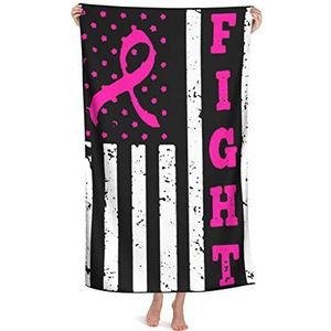 351 Badkamer Handdoek Roze Borstkanker Us Vlag 80X130Cm Strandhanddoeken Sneldrogende Badhanddoek Zachte Reizen Handdoeken Voor Gym Strand Zwemmen