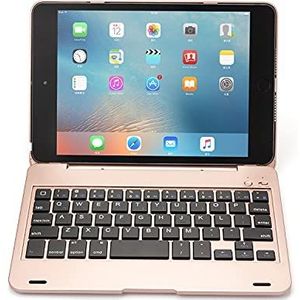 QYiD Toetsenbordhoes voor iPad Mini 5/Mini 4, Bluetooth-toetsenbord met 130° Smart Folio harde achterkant, ultradun, automatisch wakker en slapen voor iPad Mini 5e/iPad Mini 4e, roségoud