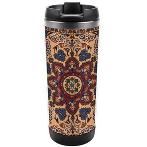 Perzisch tapijt patroon reismok met deksel roestvrij staal geïsoleerde koffiekopje houdt dranken warm koud water fles 13 oz