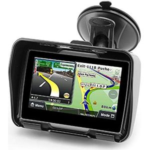 Motorfiets GPS-navigatie, IXP7 Waterdicht Robuust Ontwerp, Ondersteunt A2DP-headset, Gratis Levenslange Wereldkaart, 4,3 Inch Scherm