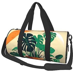 Cartoon Turtle Back Bamboe & * Ronde Grote Capaciteit Opvouwbare Duffel Bag voor Vrouwen Mannen, Gym Tote, Sport Duffel., Zwart, Eén maat