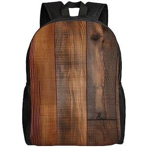 OUSIKA Bruine Houten Rugzak Toevallige Reizen Daypacks Lichtgewicht Laptop Zakken Camping Tas Voor Vrouwen Mannen, Zwart, One Size, Reizen Rugzakken