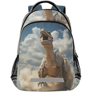 Wzzzsun Leuke Woestijn Draak Dinosaurus Rugzak Boekentas Reizen Dagrugzak School Laptop Tas voor Tieners Jongen, Leuke mode, 11.6L X 6.9W X 16.7H inch