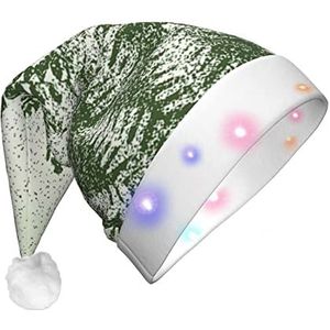 LAMAME natuurlijke plant silhouet varen blad gedrukt Gloeiende Kerst Hoed Kerst Decoratie Hoed Neutrale LED Kerst Hoed