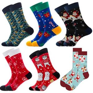 Casual sokken met cartoonpatroon voor vrouwen, 6 paar leuke kerstsokken met print, katoen, ronde sokken, Eén maat, Katoen, Geen edelsteen