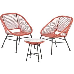 SVITA - TULUM - Tuinmeubelset - Terracotta Oranje - Staal - 3-delig