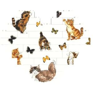 Cat Butterfly Legpuzzel - hartvormige bouwstenen puzzel-leuk en stressverlichtend puzzelspel