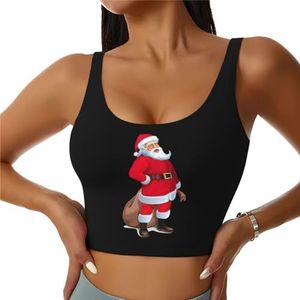 Leuke Kerstman Print Comfortabele Vrouwen Sport Vest Yoga Workout Vest Voor Vrouwen Lichtgewicht Zomer, Zwart, S
