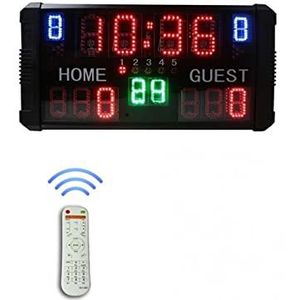 Elektronisch scorebord LED digitaal tafelbasketbalscorebord for balspel, wandgemonteerd digitaal scorebord for basketbal Tafeltennis Honkbal Voetbal Volleybal Professionele Scorebewaarder (Color : Re