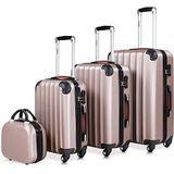 MONZANA® Baseline Kofferset 4-delige Rosé Goud beautycase M L XL Gelhandgrepen Cijferslot Reiskoffer Trolley Koffer op wielen