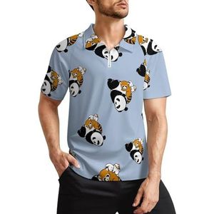 Comfy Bed Panda Wasbeer Konijn Hamster Heren Golf Polo Shirts Klassieke Fit Korte Mouw T-Shirt Gedrukt Casual Sportkleding Top M