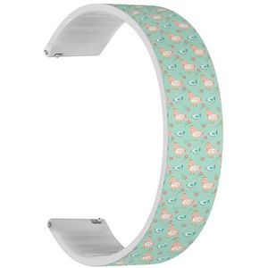 RYANUKA Solo Loop Band Compatibel met Amazfit GTR 2e / GTR 2 / GTR 3 Pro/GTR 3 / GTR 4 (Pasen Chicken Flowers) Quick-Release 22 mm rekbare siliconen band band accessoire, Siliconen, Geen edelsteen