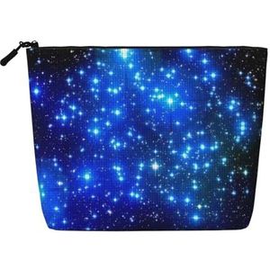 CRJSYCBYB Blauwe Glanzende Sterren Gedrukte Valse de Zak Draagbare Kosmetische Zak van de Hennepmake-up de, Zwart, Eén maat