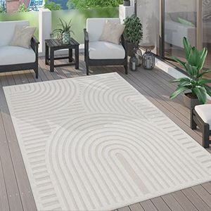 Buiten Vloerkleed Tapijt Voor Binnen En Buiten Balkon Terras Keuken Tapijt Patroon Scandinavisch Berber Eenkleurig, Maat:80x150 cm, Kleur:Crème 4