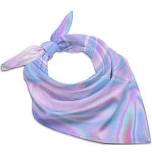 Roze Blauw Streep Art Marmer Zachte Vierkante Zijde Hals Hoofd Sjaal Haaraccessoires Mode Sjaals Voor Vrouwen Gift 45 cm x 45 cm