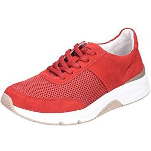 Gabor Lage sneakers voor dames, lage schoenen, uitneembaar voetbed, rood (red), 40 EU