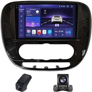 Android 14 Autoradio geldt voor Kia Soul 2 PS 2013-2019 Autoradio 2 Din Draadloze Carplay Android Auto 9 Inch Touchscreen met GPS-navigatie 4GLTE 5GWiFi FM/RDS-radio Camera(B,C30Plus)
