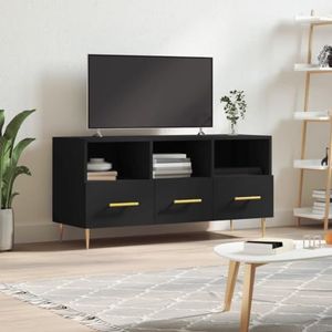AUUIJKJF Entertainment Centra & TV Stands TV-meubel Zwart 102x36x50 cm Engineered Houten Meubels