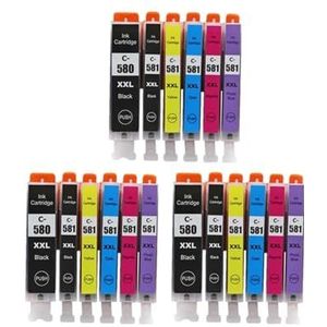 PGI-580 CLI-581 compatibele inktcartridge for TS6150 TS6151 TS6250 TS6251 TS6350 TS6351 TS8150 printer(3Set 18PCS)