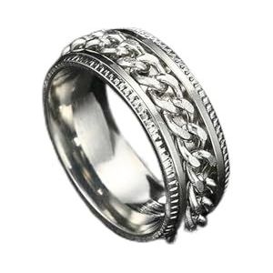 Ringen voor mannen spinnen titanium roestvrij staal kleurrijk Spinner draaibare ketting sieraden-8-KBR224