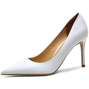 Pumps voor vrouwen -Comfortabele hoge naaldhakken matte schoenen Wit 34 EU