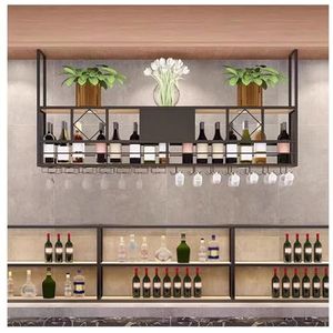 Plafond Wijnglasrek, Zwart Plafondgemonteerd Wijnglas Droogrek, Hangende Wijnglazen Opslaghanger Organisator, Bar Drijvende Plank For Thuis En Bar (Size : 120cm)