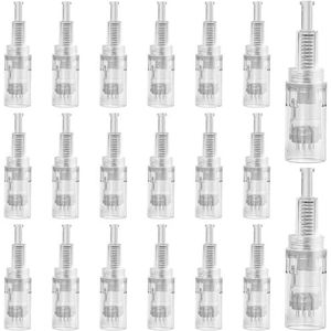 20 stuks microneedling: 12 pinnen microneedling naalden microneedling reserve naalden, vervangende dermapen micronaalden reservekoppen microneedling apparaat verwijderen van acne, littekens en