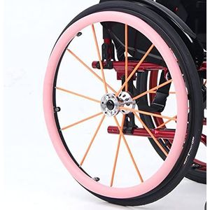 Wheelies voor rolstoelen, Rolstoel duwrandhoezen 24 inch siliconen veelkleurig(Pink)
