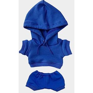 niannyyhouse 15 cm pluche poppenkleding elastische effen sportkleding pakken hoodie broek zachte gevulde pluche speelgoed aankleedaccessoires (blauw, 15 cm)