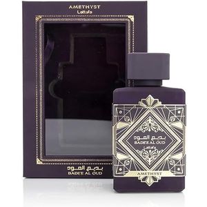 Eau de Parfum BADEE AL OUD AMETHYST 100 ml voor dames en heren een oosterse geur uit Dubai in het Arabisch, peer, Turkse roos, jasmijn, vanille, amber, oud-noten