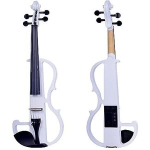 Elektrische Doos Viool Massief Hout Elektro-akoestisch Elektronisch Vioolspel Prestatie Muziekinstrument (Color : White)