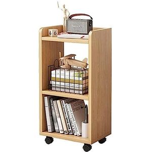 Boekenkasten 360° Roterende Boekenplank Met Wielen Rollende Boekenkast 2-tier Boekenrek Voor Woonkamer Slaapkamer Boekenplank Organizer Ruimtebesparend