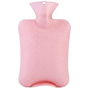 DieffematicRSD Warmwaterkruik Ijs Warmwaterkruik Effen Kleur Dikke Siliconen Rubber Grote Warmwaterkruik Winter Irrigatie Handwarmers Warme Paleis Tas (Color : Pink-M)