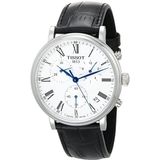 Tissot Heren Carson 316L roestvrij stalen kast Zwitsers quartz horloge met lederen band, zwart, 20 (model: T1224171603300), zwart, quartz horloge, zwart, quartz horloge, Zwart, Quartz Horloge