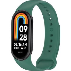 Siliconen bandje - Xiaomi Mi Band 8 - Smart Band 8 - Dark Green - Plastic aansluiting