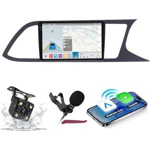 Android 14 Autoradio Navi voor S-eat Leon (2012-2018) 9 ""Schermradio met draadloze carplay Android Auto GPS Navigatieondersteuning Bluetooth 5.0 HIFI FM 5G-WiFi SWC MIC-camera,M600s