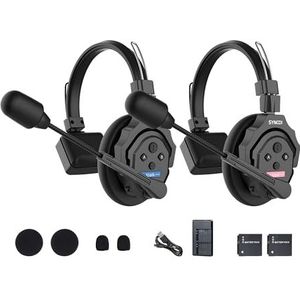 SYNCO XTalk X2 2,4 GHz Draadloze Headset met Microfoon Intercom Systeem Random Master Device Ontwerp voor Movie Shoot Live Show Podium Performance (2 stuks)