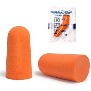 100 x oordopjes, gehoorbescherming van kleurrijk schuim, per paar verpakt (50 paar)