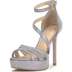 Jessica Simpson Shyremin plateausandalen voor dames met enkelriempje, sleehaksandalen, Irrideserend, 39 EU